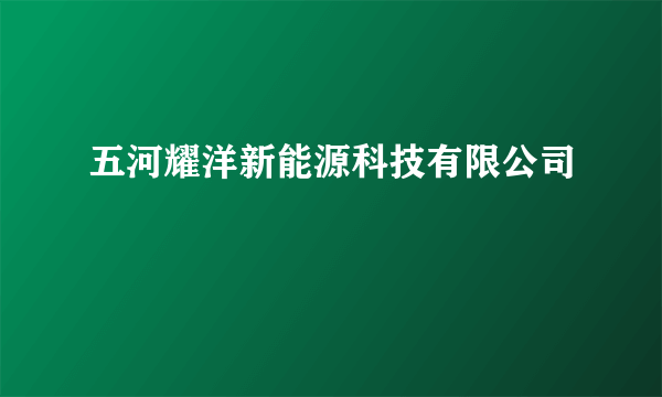 五河耀洋新能源科技有限公司