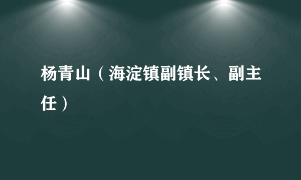 杨青山（海淀镇副镇长、副主任）