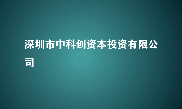 深圳市中科创资本投资有限公司