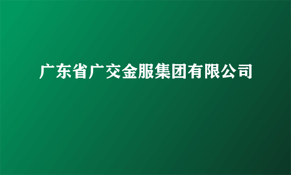 广东省广交金服集团有限公司