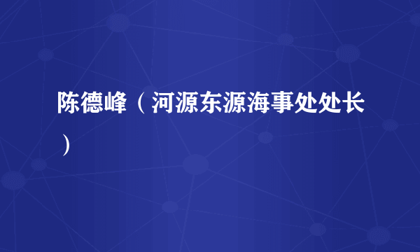陈德峰（河源东源海事处处长）
