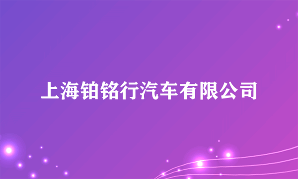 上海铂铭行汽车有限公司