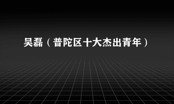 吴磊（普陀区十大杰出青年）