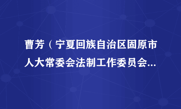 曹芳（宁夏回族自治区固原市人大常委会法制工作委员会原主任）