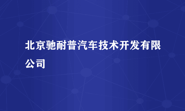 北京驰耐普汽车技术开发有限公司