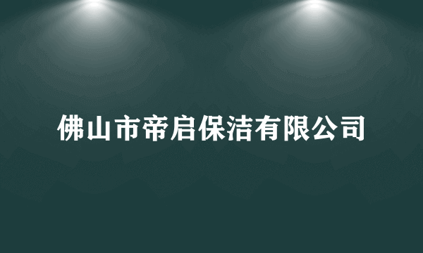 佛山市帝启保洁有限公司