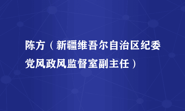 陈方（新疆维吾尔自治区纪委党风政风监督室副主任）