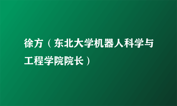 徐方（东北大学机器人科学与工程学院院长）