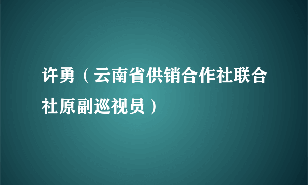 许勇（云南省供销合作社联合社原副巡视员）