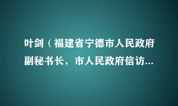 叶剑（福建省宁德市人民政府副秘书长，市人民政府信访局局长）
