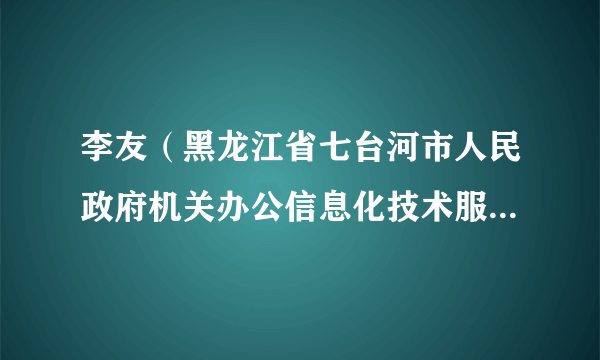 李友（黑龙江省七台河市人民政府机关办公信息化技术服务中心（外事服务中心）副主任）