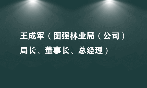 王成军（图强林业局（公司）局长、董事长、总经理）