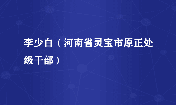 李少白（河南省灵宝市原正处级干部）