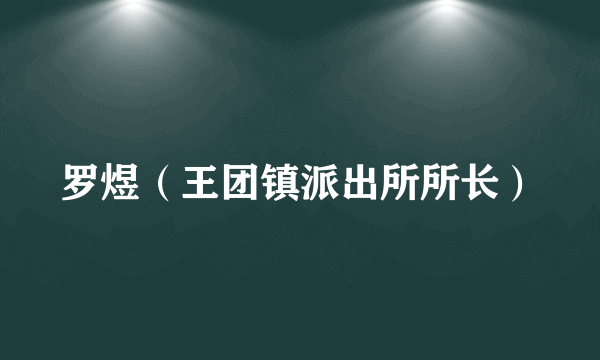 罗煜（王团镇派出所所长）