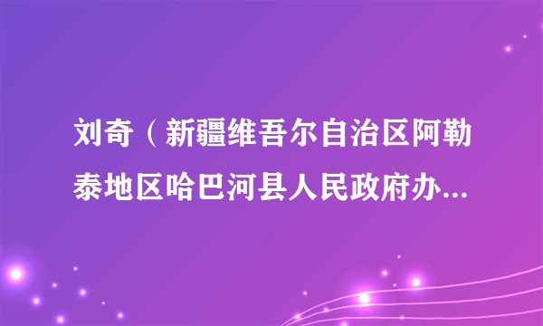刘奇（新疆维吾尔自治区阿勒泰地区哈巴河县人民政府办公室主任，信访局局长）