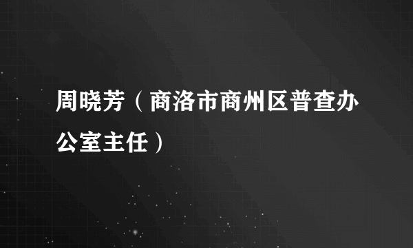 周晓芳（商洛市商州区普查办公室主任）