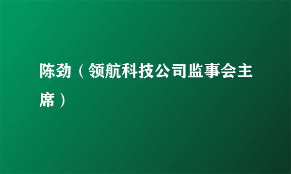 陈劲（领航科技公司监事会主席）