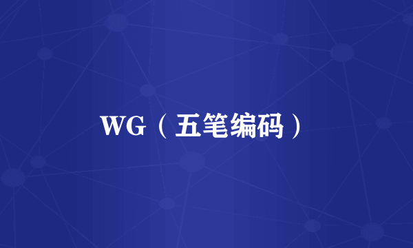 WG（五笔编码）