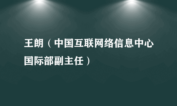 王朗（中国互联网络信息中心国际部副主任）