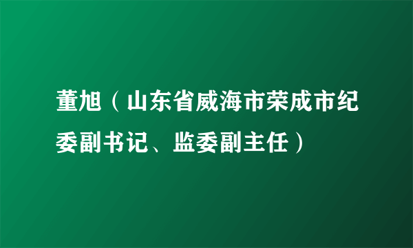 董旭（山东省威海市荣成市纪委副书记、监委副主任）