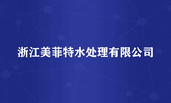 浙江美菲特水处理有限公司
