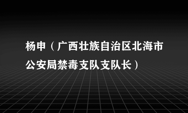 杨申（广西壮族自治区北海市公安局禁毒支队支队长）