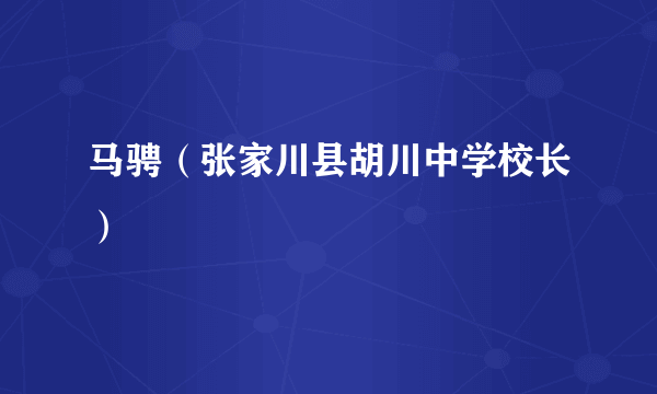 马骋（张家川县胡川中学校长）