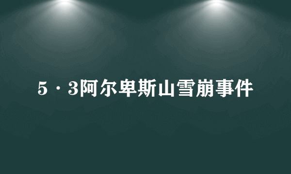 5·3阿尔卑斯山雪崩事件