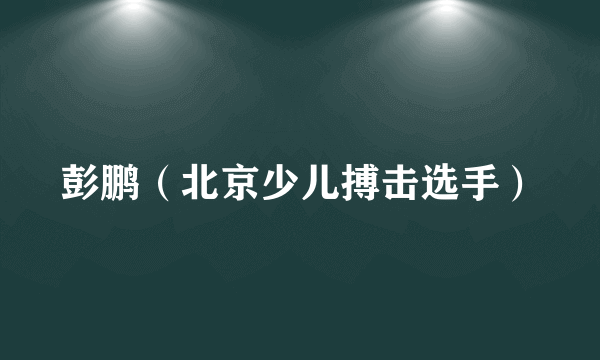 彭鹏（北京少儿搏击选手）