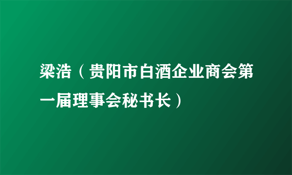 梁浩（贵阳市白酒企业商会第一届理事会秘书长）