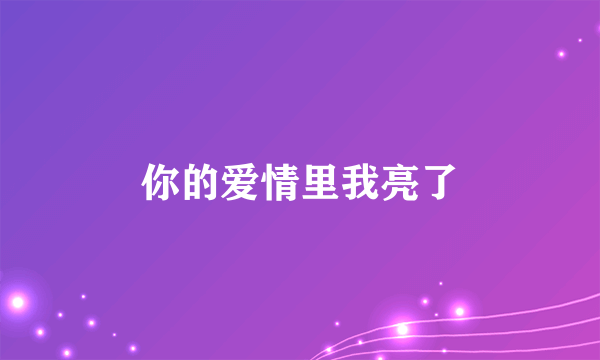 你的爱情里我亮了