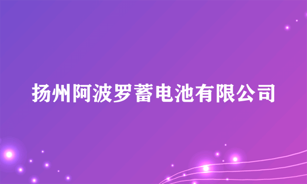 扬州阿波罗蓄电池有限公司