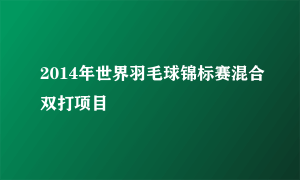 2014年世界羽毛球锦标赛混合双打项目