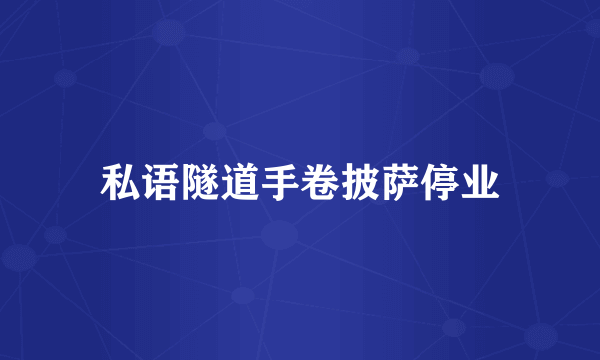 私语隧道手卷披萨停业