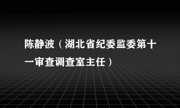 陈静波（湖北省纪委监委第十一审查调查室主任）