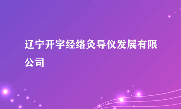 辽宁开宇经络灸导仪发展有限公司