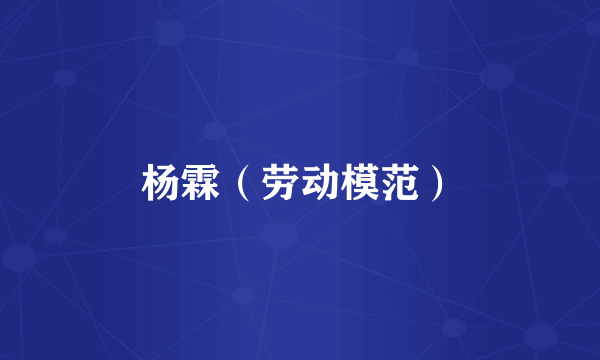 杨霖（劳动模范）