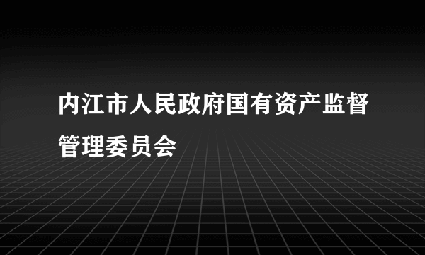 内江市人民政府国有资产监督管理委员会