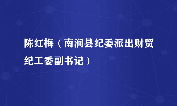 陈红梅（南涧县纪委派出财贸纪工委副书记）