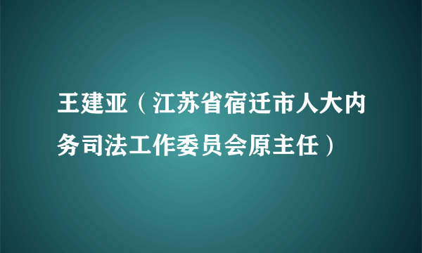 王建亚（江苏省宿迁市人大内务司法工作委员会原主任）