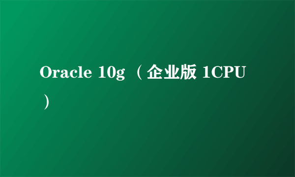 Oracle 10g （企业版 1CPU）
