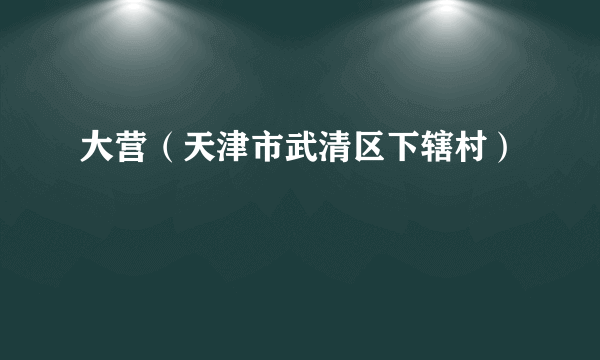 大营（天津市武清区下辖村）