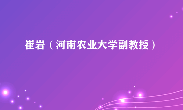 崔岩（河南农业大学副教授）
