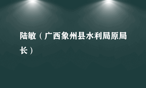 陆敏（广西象州县水利局原局长）