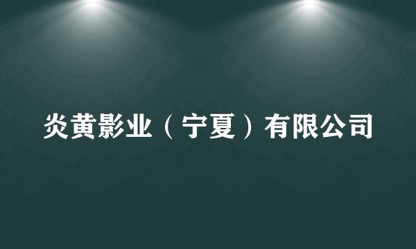炎黄影业（宁夏）有限公司