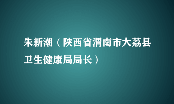 朱新潮（陕西省渭南市大荔县卫生健康局局长）