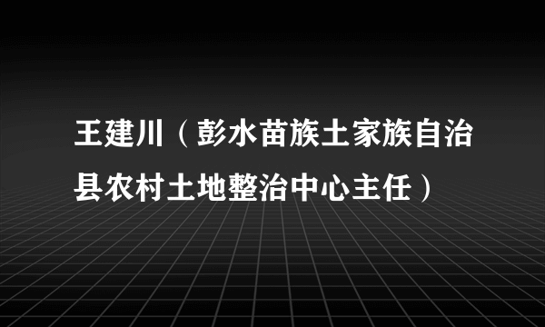 王建川（彭水苗族土家族自治县农村土地整治中心主任）