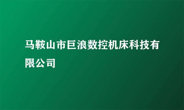 马鞍山市巨浪数控机床科技有限公司