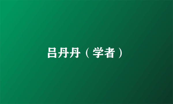 吕丹丹（学者）