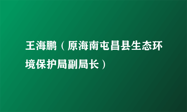 王海鹏（原海南屯昌县生态环境保护局副局长）